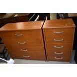 Two modern laminate bedroom chests , wide and narrow