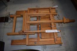 Two modern wooden framed artist's easels