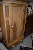 A Victorian stripped single wardrobe , width approx. 107cm