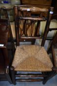 A rush seated railback chair