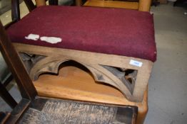 A traditional Gothic style footstool/kneeler, width approx. 55cm