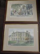 A pair of prints, Steve Dobury, Leyland, 26 x 37cm, indistinctly signed, 26 x 37cm, plus frame and