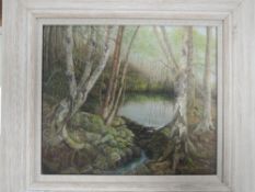 An oil painting Laura Pendlebury, Hawswater, signed and attributed verso, 30 x 35cm, plus frame