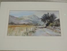 A watercolour, John Grant, country landscape, signed and attributed verso, 30 x 35cm, plus frame