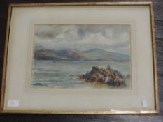 A watercolour, A N Johnson, Barmouth, signed, 24 x 35cm, plus frame and glazed