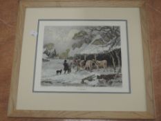 A re-print engraving, after Dearman, Winter, 22 x 25cm, plus frame and glazed