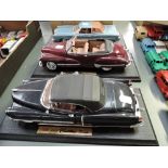 Three Anson 1:18 scale diecasts, 1953 Cadillac Eldorado, 1947 Cadillac Series 62 and 1973 Cadillac