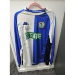 A modern 2000/2001 Kappa Blackburn Rovers Replica Home Shirt bearing eleven signatures believed to