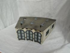 A 1930's HO scale Marklin Tin Plate Three Door Engine Shed