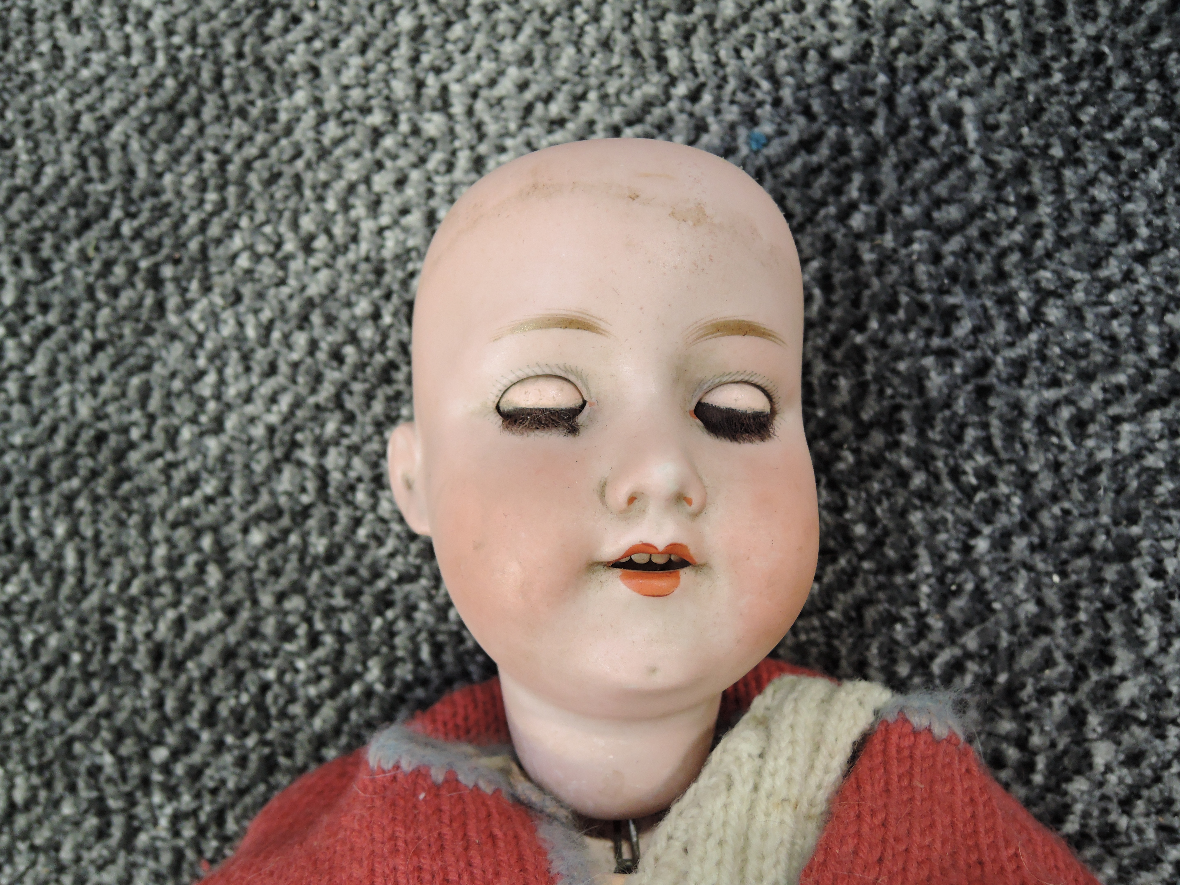 A late 19th/early 20th century Armand Marseille bisque headed doll 390-5 having sleep brown eyes, - Image 2 of 3