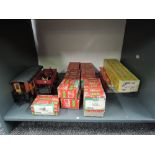 A shelf of Lehmann LGB G scale Rolling Stock, Track and Accessories including many boxed items,