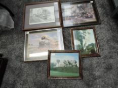 Five framed Railway Related Prints and Photographs, John S Gibb Bassenthwaite Lake 40cm x 34cm, Mike