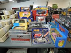 A collection of 1990's and later Corgi diecasts including Chitty Chitty Bang Bang, Thunderbirds,