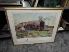 A limited edition framed print after Terence Cuneo, Autumn Of Steam, 48-850 80cm x 65cm including