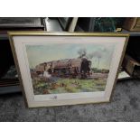 A limited edition framed print after Terence Cuneo, Autumn Of Steam, 48-850 80cm x 65cm including