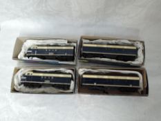 Four Stewart Hobbies HO scale American Brass Santa Fe Locomotives 109 x2 and Cars, all in Roundhouse