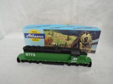 A Athearn HO scale 12 wheel American Locomotive, Burlington Northern 6773, in original box