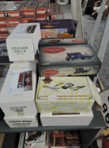 A collection of Steam related diecasts, five Corgi Vintage Glory of Steam Models 80001, 80201, 80202