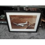 A framed print, Canadian Colonial Airways 1939, The Golden Age Of Flight, 75cm x 60cm