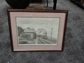 A limited edition framed print after John S Gibb, Cart Lane Crossing, bearing signature to border,