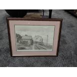 A limited edition framed print after John S Gibb, Cart Lane Crossing, bearing signature to border,