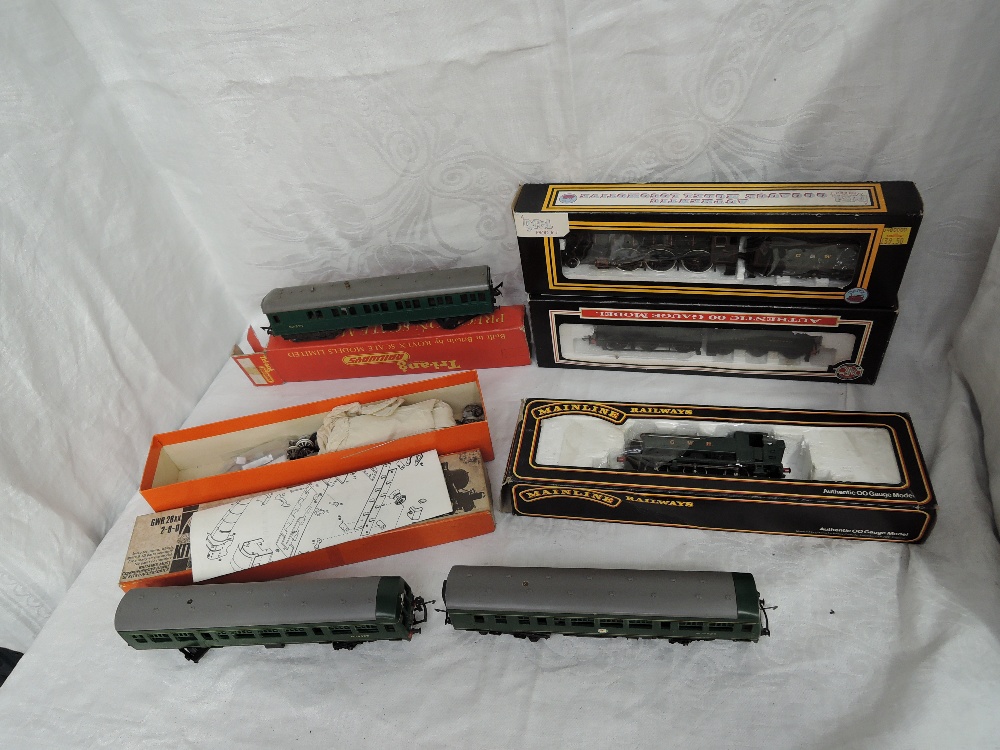 Seven 00 gauge Locomotives and Loco & Tenders, Triang Two Car DMU M79629,Triang Power Car, Dapol
