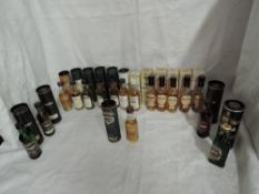 Seventeen Single Malt Whisky Miniatures all distillery bottlings in card tubes and boxes,