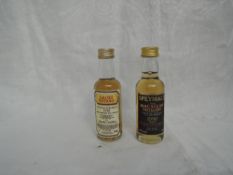 Two Macallan Single Speyside Malt Whisky Miniatures, Limited Editions Natural Strength 1976,