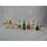 Ten Single Malt Whisky Miniatures, Bennachie 10 year old 40% vol, Dalmore 12 year old 40% vol 3cl,