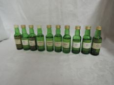 Ten Cadenheads Single Malt Whisky Miniatures, Bladnoch 15 years distilled 1980 57.8% vol, Rosebank