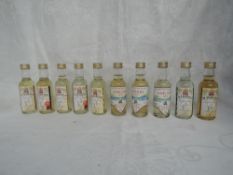 Ten Master of Malts Whisky Miniatures, Askaig 1978 15 year old limited editions x3 99/480, 432/480 &