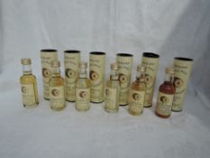 Six Signatory Highland Single Malt Whisky Miniatures, Aultmore 14 year old distilled 1980 bottled