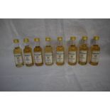 Eight Gordon & Macphail Connoisseurs Choice Speyside Single Malt Scotch Whisky Miniatures