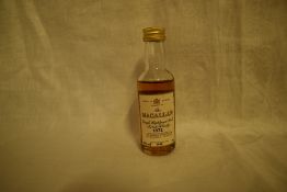 A Macallan Single Highland Malt Scotch Whisky Miniature, 1972 bottled 1990, 43% 5cl