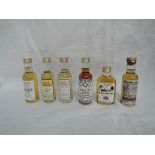 Six Single Malt Whisky Miniatures including limited editions, 100th Olympics Atlanta 1996 21 Year