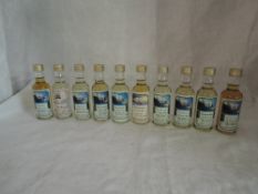 Ten Master of Malt Single Malt Whisky Miniatures, Tomatin 18 year old, Teaninich 18 year old,