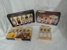 Four Whisky Miniature sets, The Glenfarclas Collection, The Spirit of Independence Collection,
