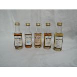 Five miniature Gordon & Macphail Pride Series Whisky, Orkney 12 year old 40%, Strathspey 12 year and