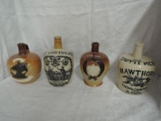 Four Antique Whisky Stoneware Flagons, Royal Doulton BB37431, Fine Old J R D Scotch Whisky, Royal