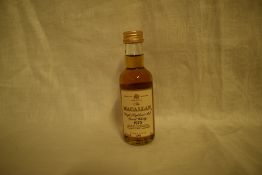 A Macallan Single Highland Malt Scotch Whisky Miniature, 1973 bottled 1991, 43% 5cl