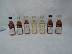 Three Master of Malt 500 Years Single Malt Whisky Miniatures, Glenturret 1979 cask no 1057 74/175