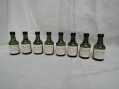 Eight Miniature bottles of Single Malt Whisky, Whaligoe 17 year old 92.5% proof 52.8% vol, Skerridhu
