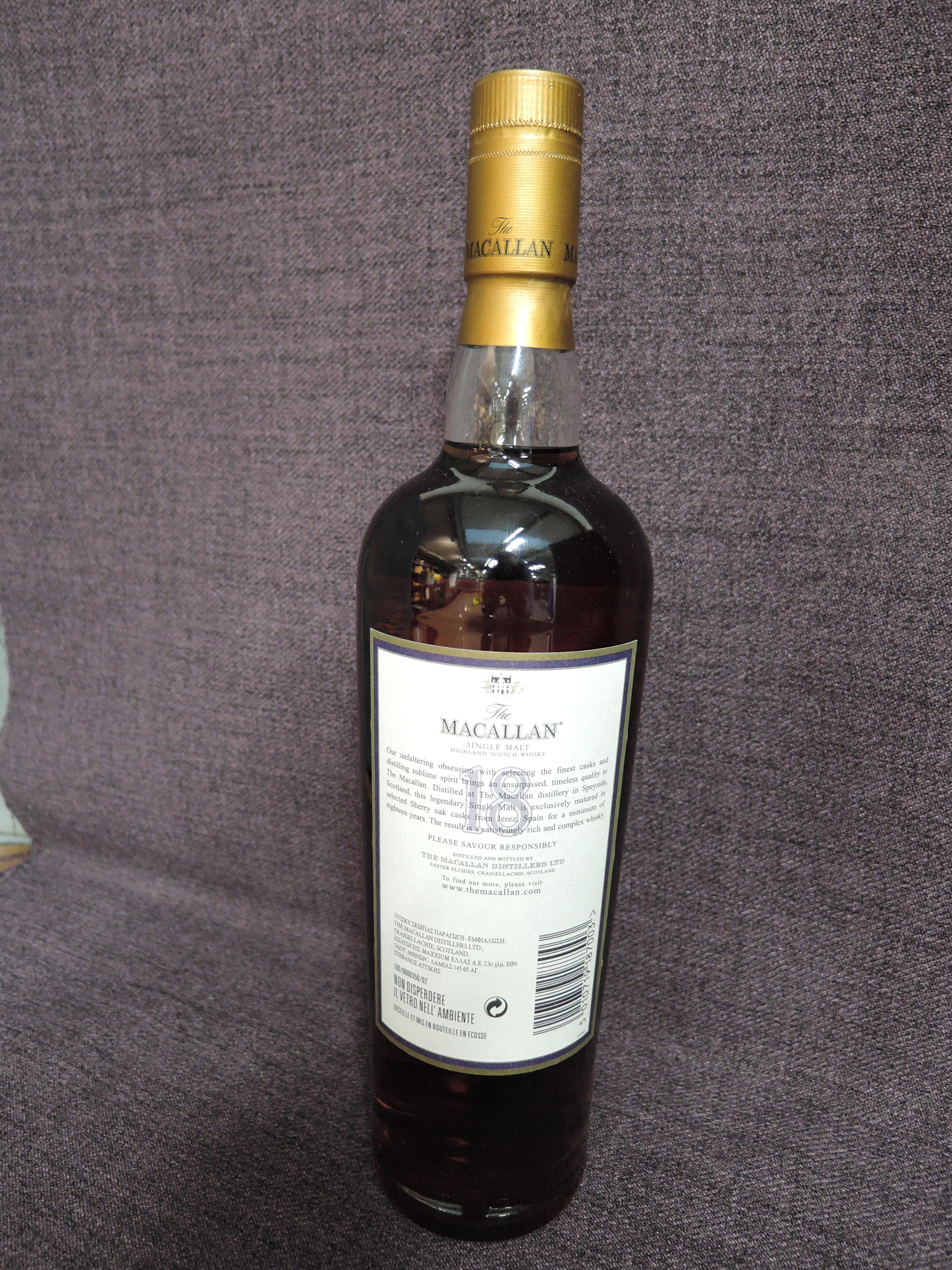 A bottle of Single Malt Whisky, The Macallan 18 Year Old Exclusively Matured in Selected Sherry - Image 2 of 2