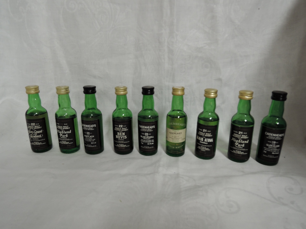 Nine Cadenheads Single Malt Whisky Miniatures, Blair Atholl 23 year old...