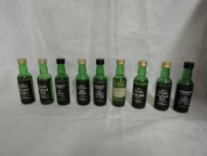 Nine Cadenheads Single Malt Whisky Miniatures, Blair Atholl 23 year old, distilled 1966 bottled 1990