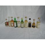 Ten Single Malt Whisky Distillery Bottling Miniatures, Strathisla 8 year old 40% vol, Laphroaig 10