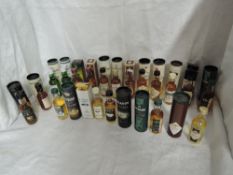 Nineteen Single Malt Whisky Miniatures all distillery bottlings in card tubes and boxes, Tomatin