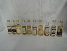 Ten Gordon & Macphail Scotch Whisky Miniatures, Glen Grant 15 year old 40% vol, Glen Mhor 8 year old