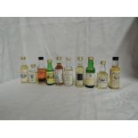 Ten Malt Whisky Miniatures, Oddbins Single Speyside Malt 1972 20 year old 40% vol, Old Rhosdhu 40%