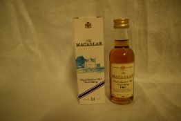 A 1980 Macallan Single Highland Malt Scotch Whisky Miniature, bottled in 1998, 43% 5cl in card box
